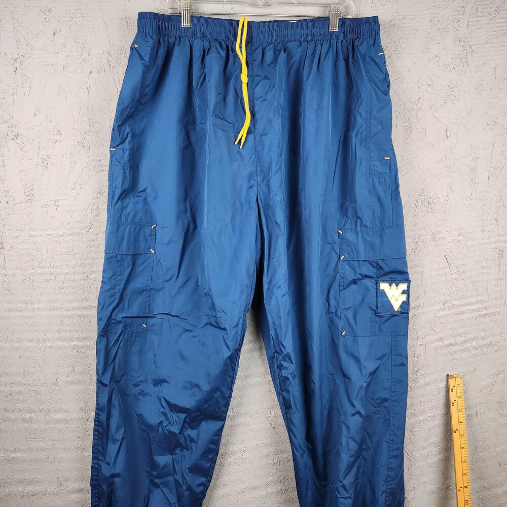 Vintage West Virginia Mountaineers Pants Mens 2XL NCAA Football 90s Parachute